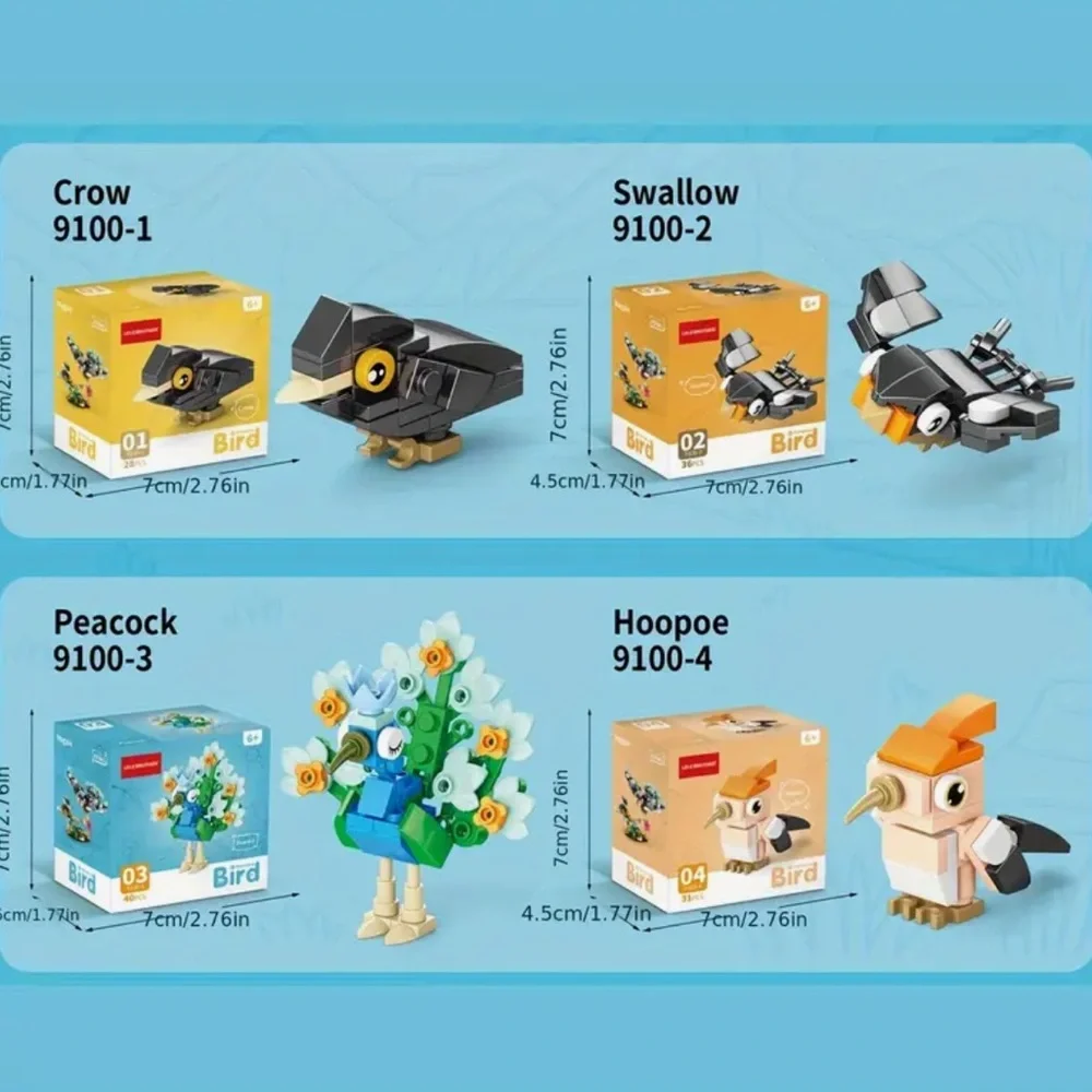 Colorful Bird Building Blocks - Choose 1